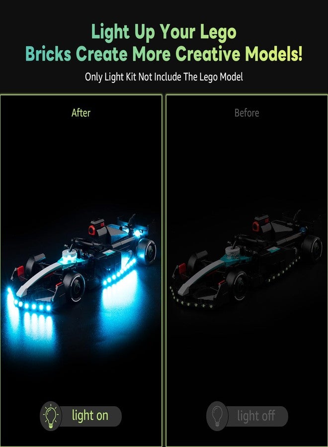 Kyglaring طقم إضاءة LED من Kyglaring متوافق مع مجموعة Lego 77244، ملحقات إضاءة لسيارة F1 W15، مصابيح فقط (النموذج غير متضمن)، إصدار كلاسيكي. - Image 2